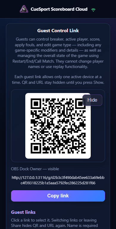 Mobile share and guest remote screen